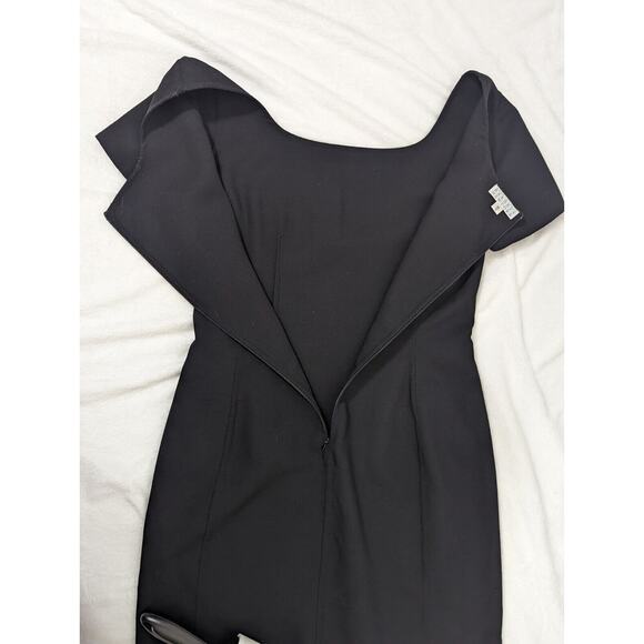Barneys New York Womens Short Sleeve Solid Midi Dress Black Size 46/12 - Picture 10 of 12